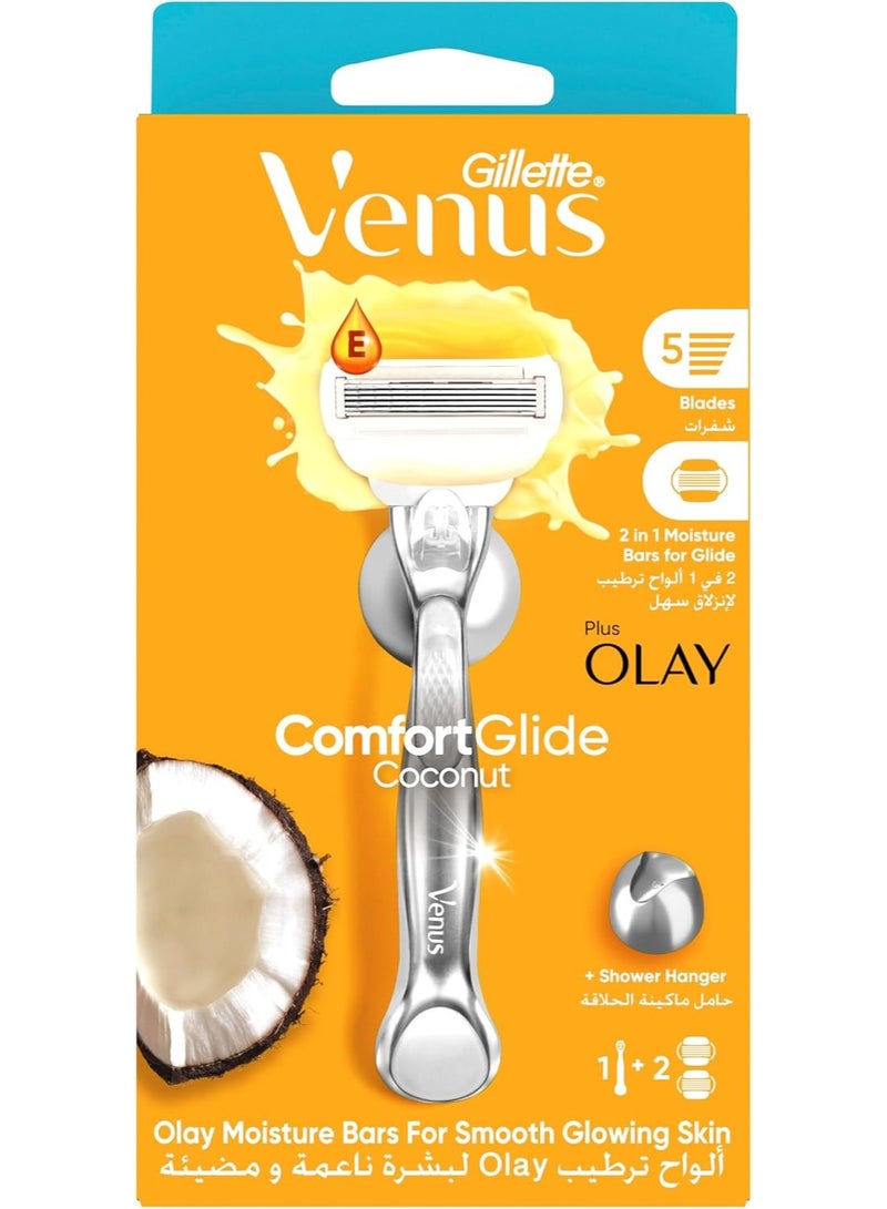 Venus Comfortglide Coconut Scent Olay Moisture Bars for an Effortless Glide - Image 1